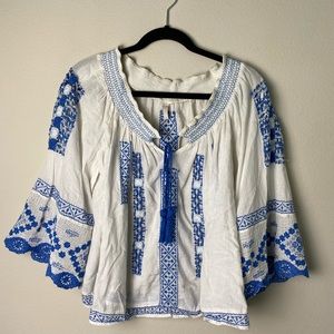 Free People Embroidered Blouse